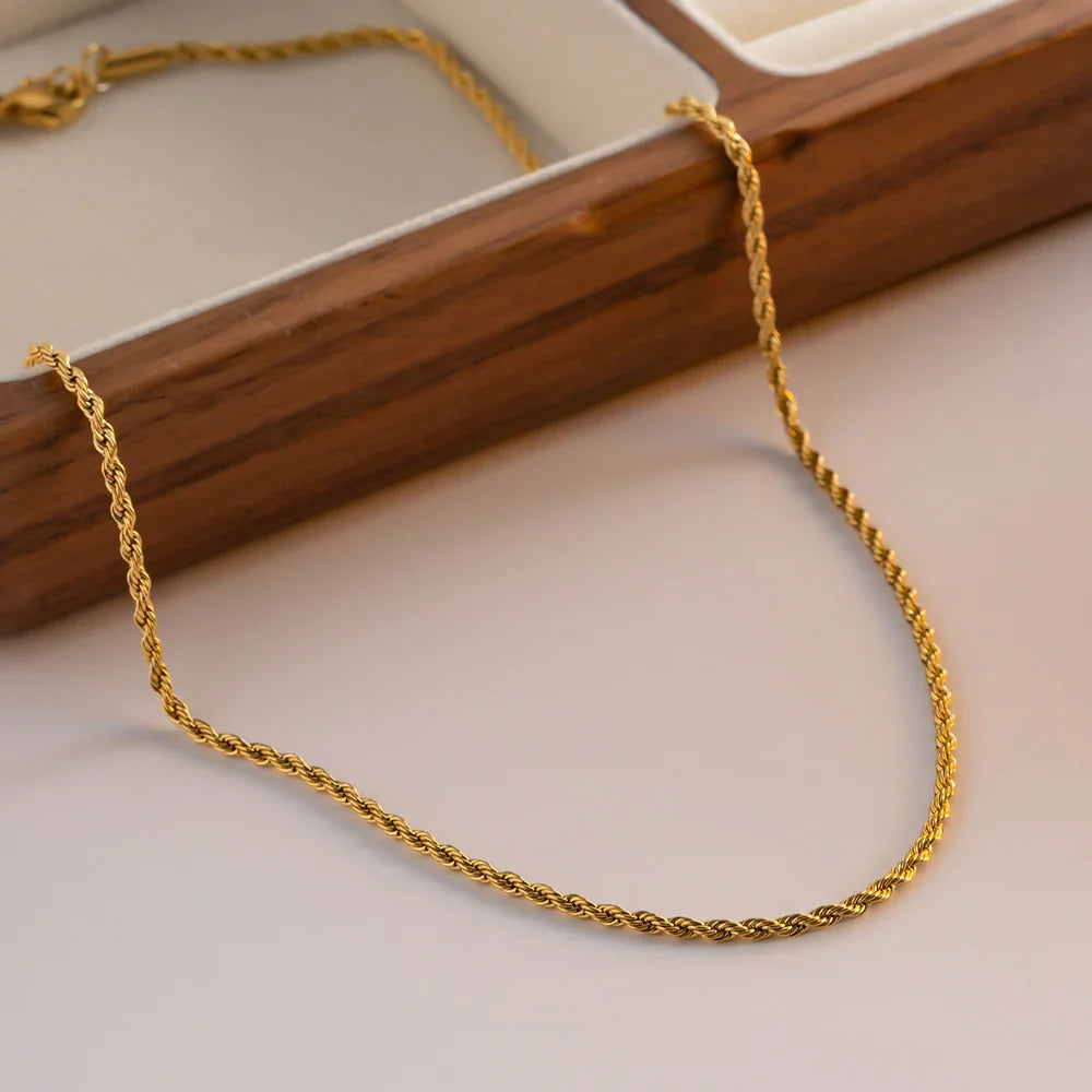 [GALE]Calle Rope Chain Gold Necklace