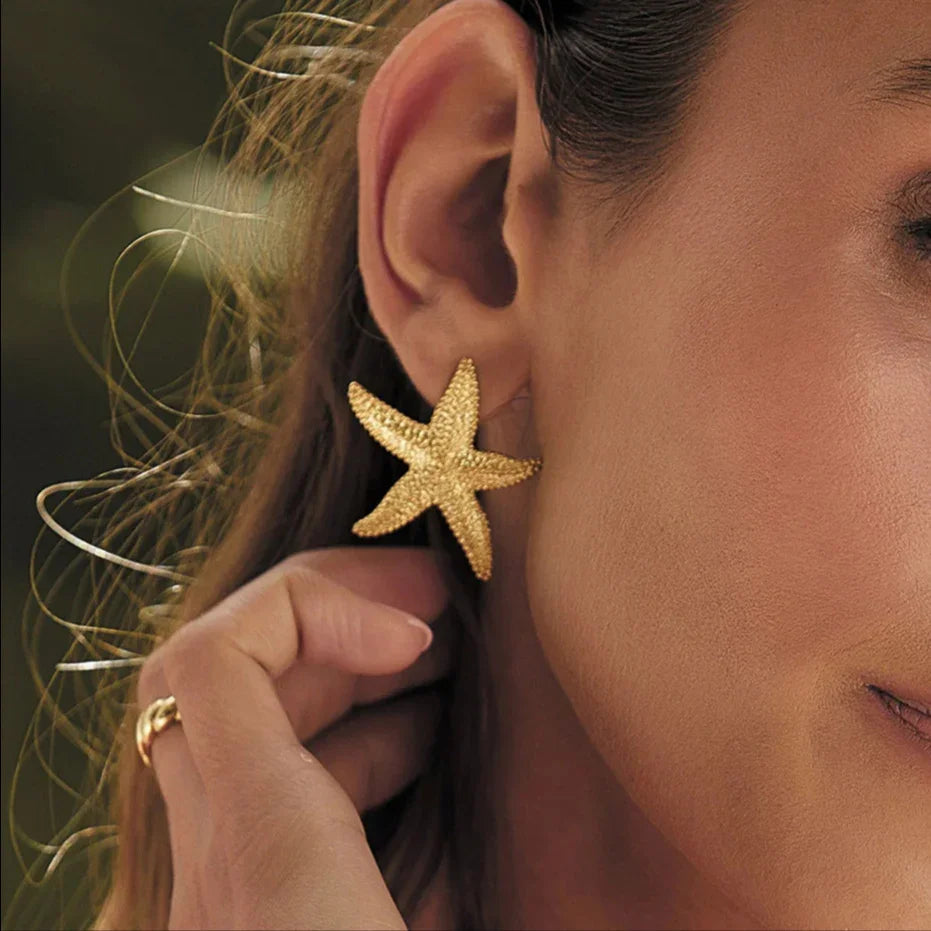 [GALE]Serene Gold Starfish Earrings