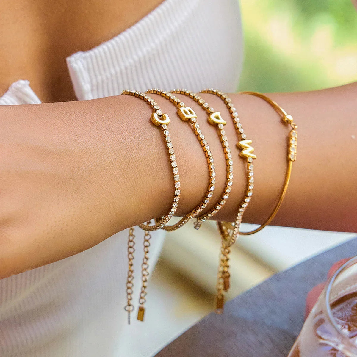 [GALE]Avaria Bubble Letter Tennis Bracelet