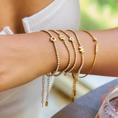 [GALE]Avaria Bubble Letter Tennis Bracelet