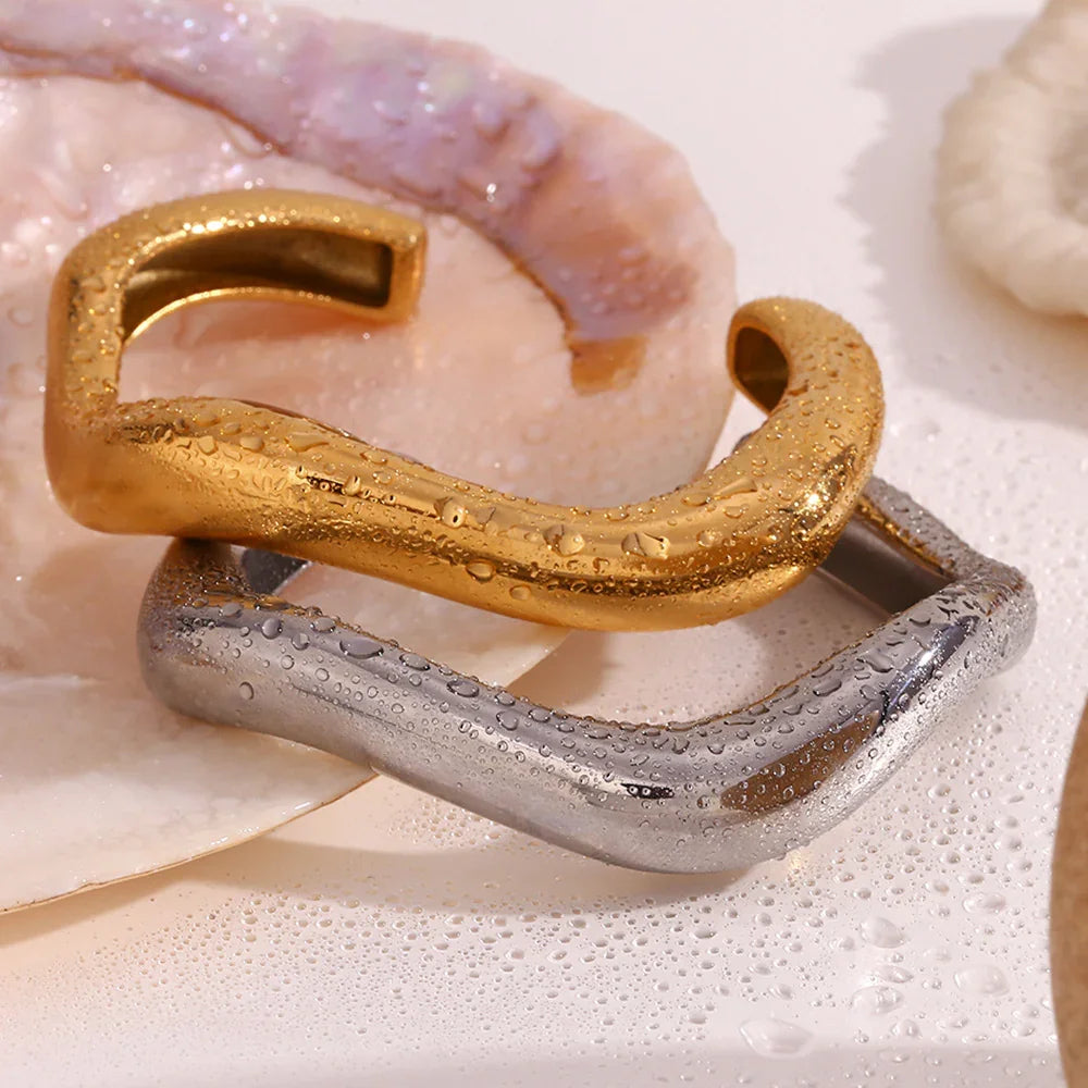 [GALE]Zaria Asymmetrical Gold Bangle