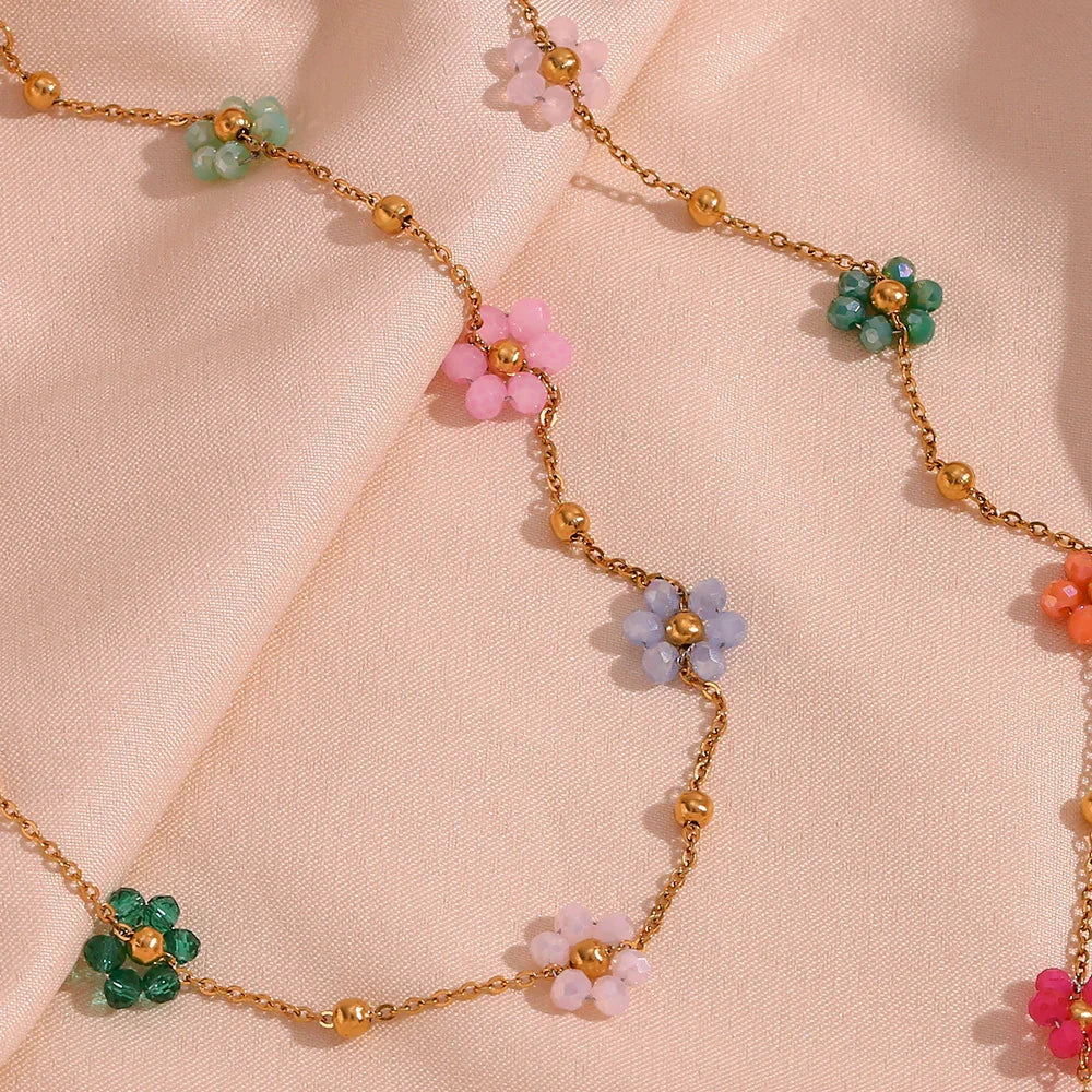 [GALE]Azalea Floral Gold Necklace