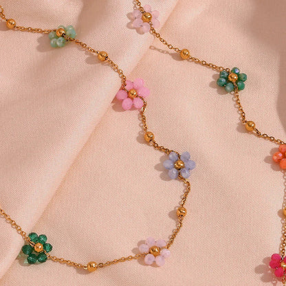 [GALE]Azalea Floral Gold Necklace