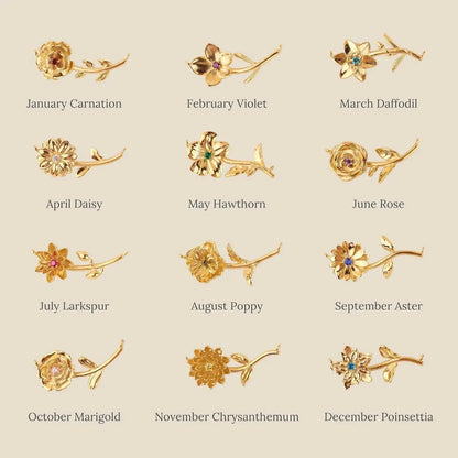 [GALE]Maribelle Birth Flower Gold Necklace
