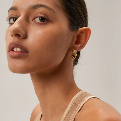 [GALE]Emmeline Heart Gold Earrings