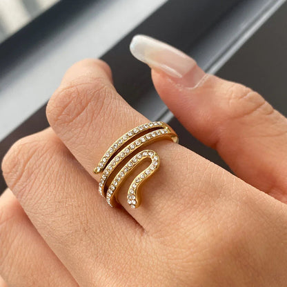 [GALE]Serpentina Layered Diamond Ring