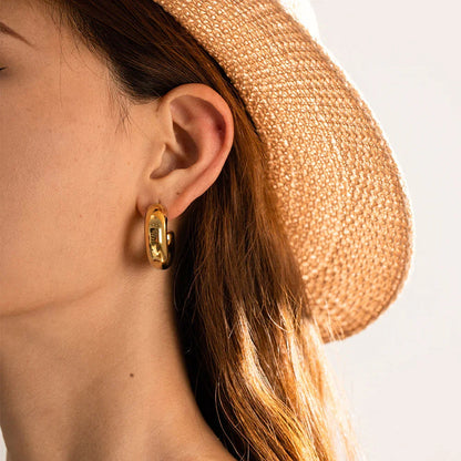 [GALE]Natalia Chunky Gold Hoops