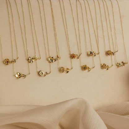 [GALE]Maribelle Birth Flower Gold Necklace