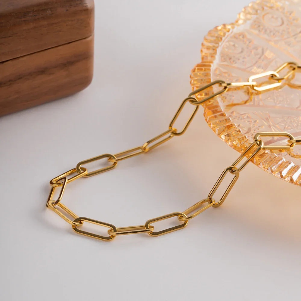 [GALE]Ria Gold Paperclip Chain Necklace