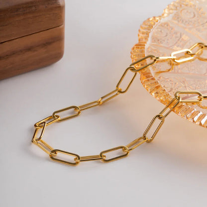 [GALE]Ria Gold Paperclip Chain Necklace