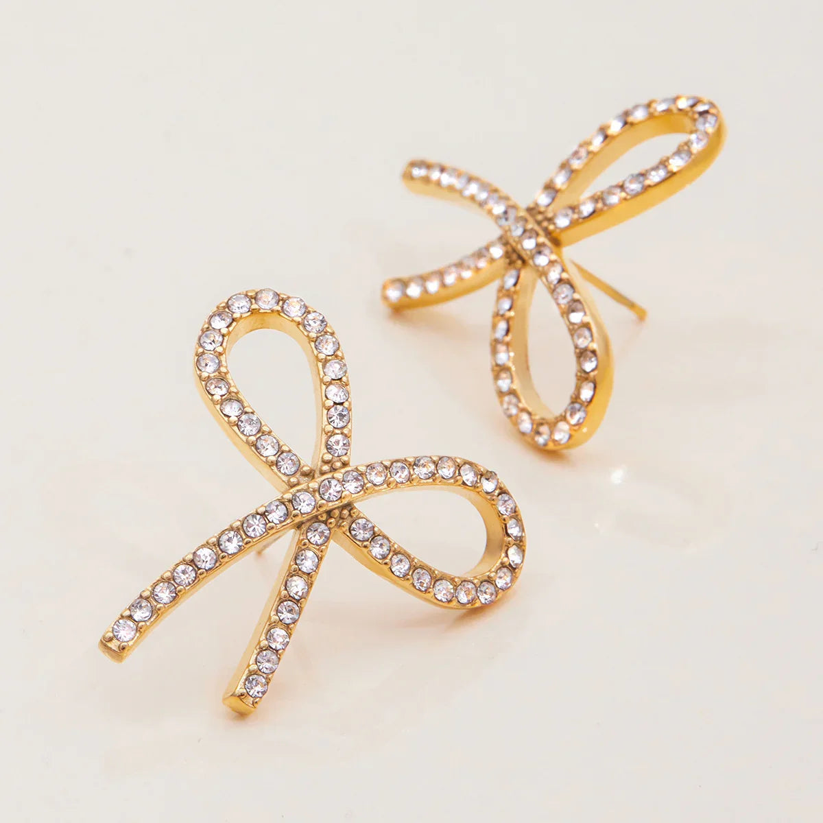 [GALE]Dannah Diamond Bow Tie Earrings