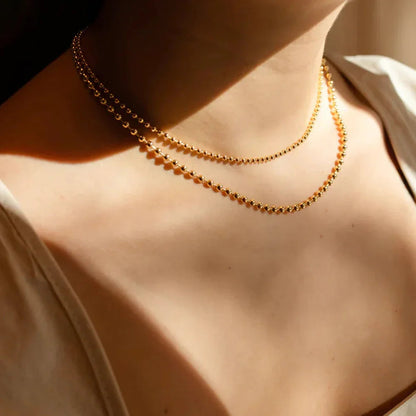 [GALE]Layered Ball Chain Necklace