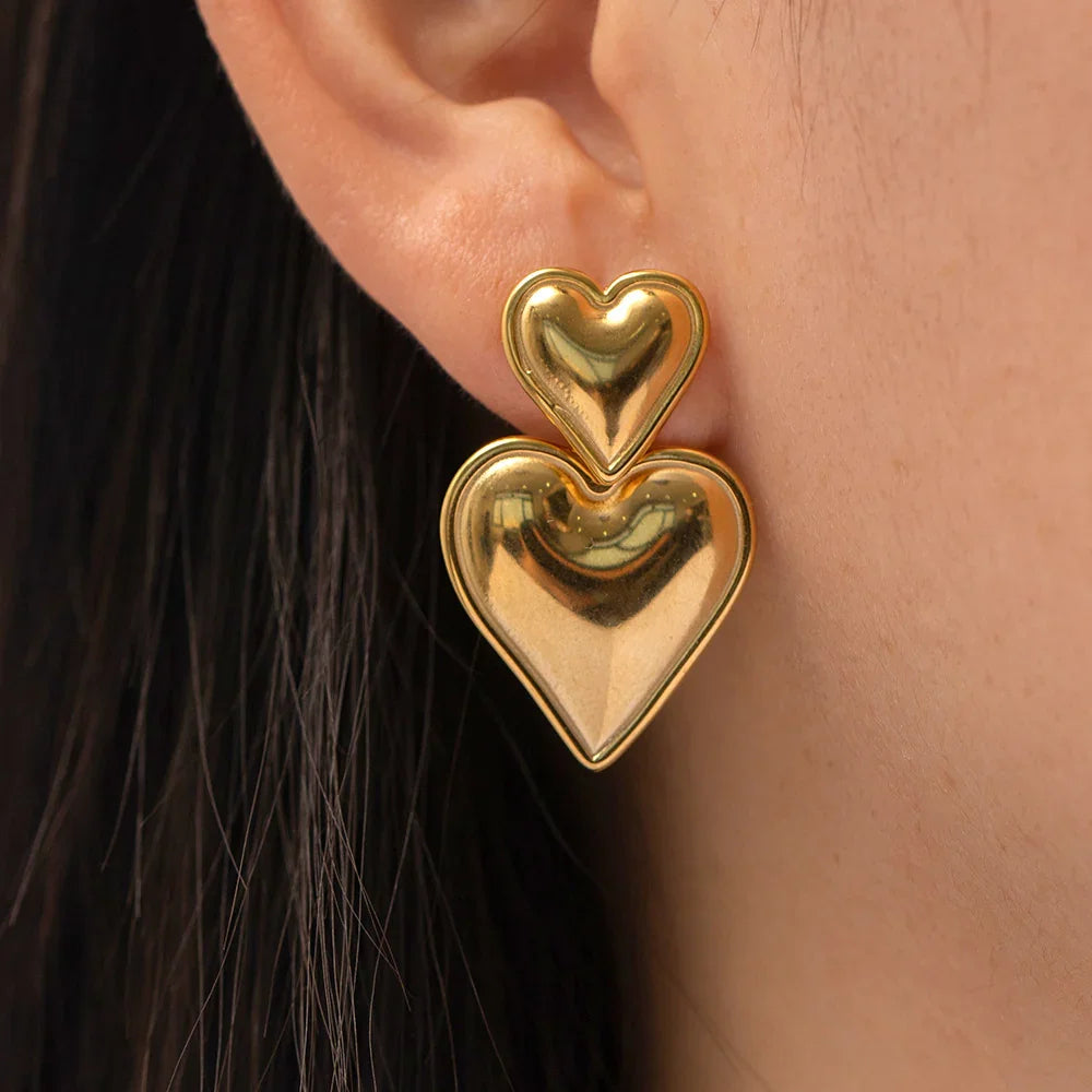[GALE]Zofia Gold Heart Earrings