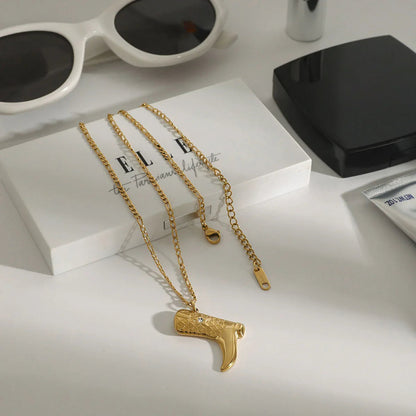 [GALE]Makayla Gold Boot Pendant