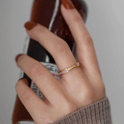 [GALE]Gabrielle Diamond Simulant Gold Ring