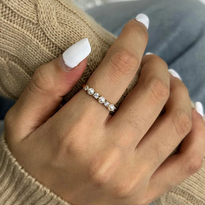 [GALE]Keisha Diamond Pearl Ring