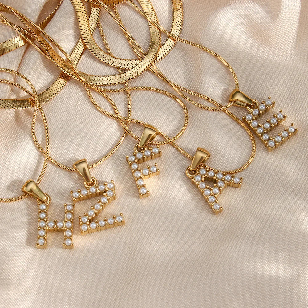 [GALE]Fiona Layered Gold Initial Letter Necklace