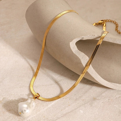 [GALE]Glorietta Herringbone Pearl Necklace