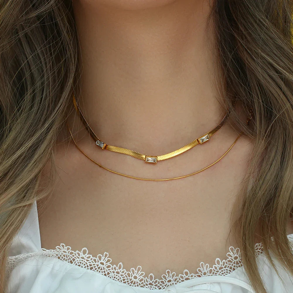 [GALE]Eve Herringbone Gold Necklace