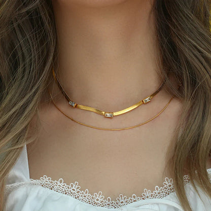 [GALE]Eve Herringbone Gold Necklace
