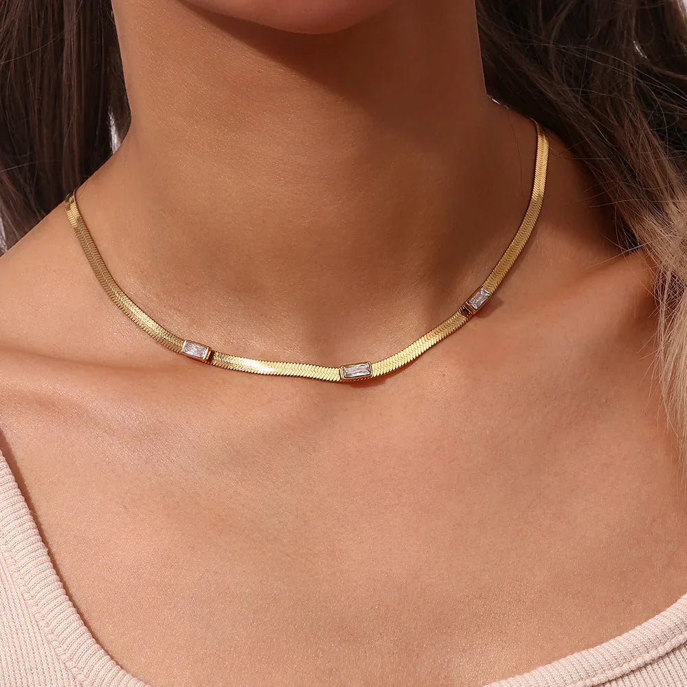 [GALE]Eve Herringbone Gold Necklace