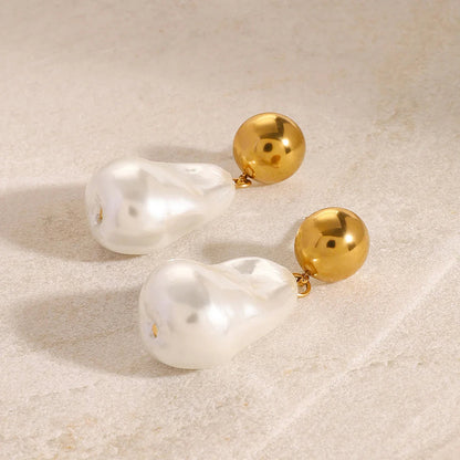 [GALE]Ariana Chunky Pearl Drop Earrings