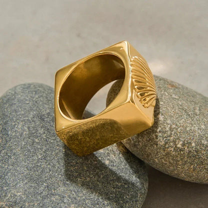 [GALE]Carlotta Geometric Shell Ring