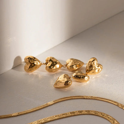 [GALE]Heather Heart Gold Earrings