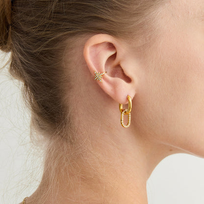 [GALE]Aina Double Hoop Diamond Earrings
