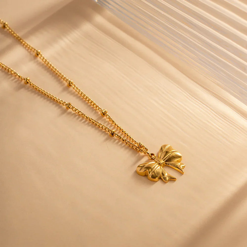 [GALE]June Bow Necklace