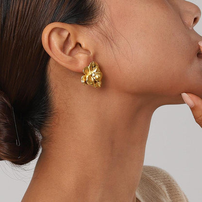 [GALE]Ainsley Floral Gold Earrings