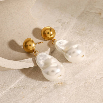 [GALE]Ariana Chunky Pearl Drop Earrings