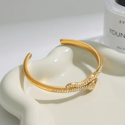 [GALE]Rosalee Serpentine Diamond Bangle