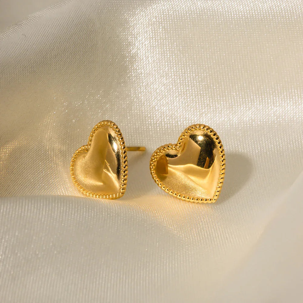 [GALE]Ruth Heart Gold Earrings