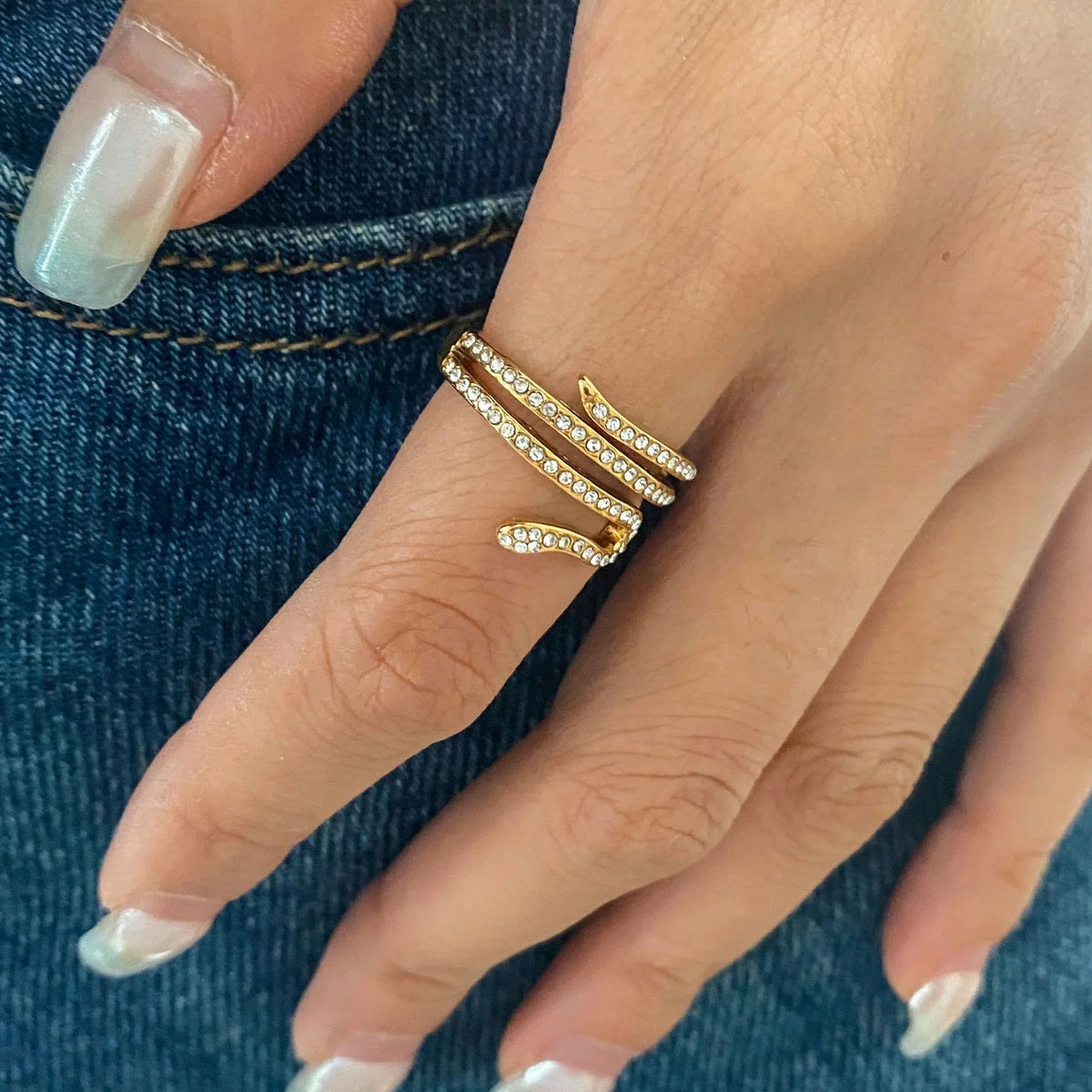 [GALE]Serpentina Layered Diamond Ring