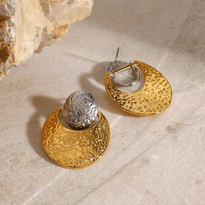 [GALE]Shelly Two Tone Crescent Earrings