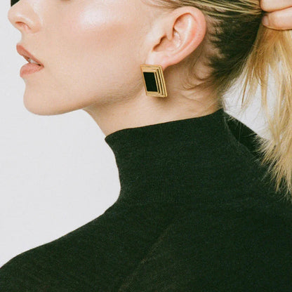 [GALE]Sybil Gold Enamel Earrings