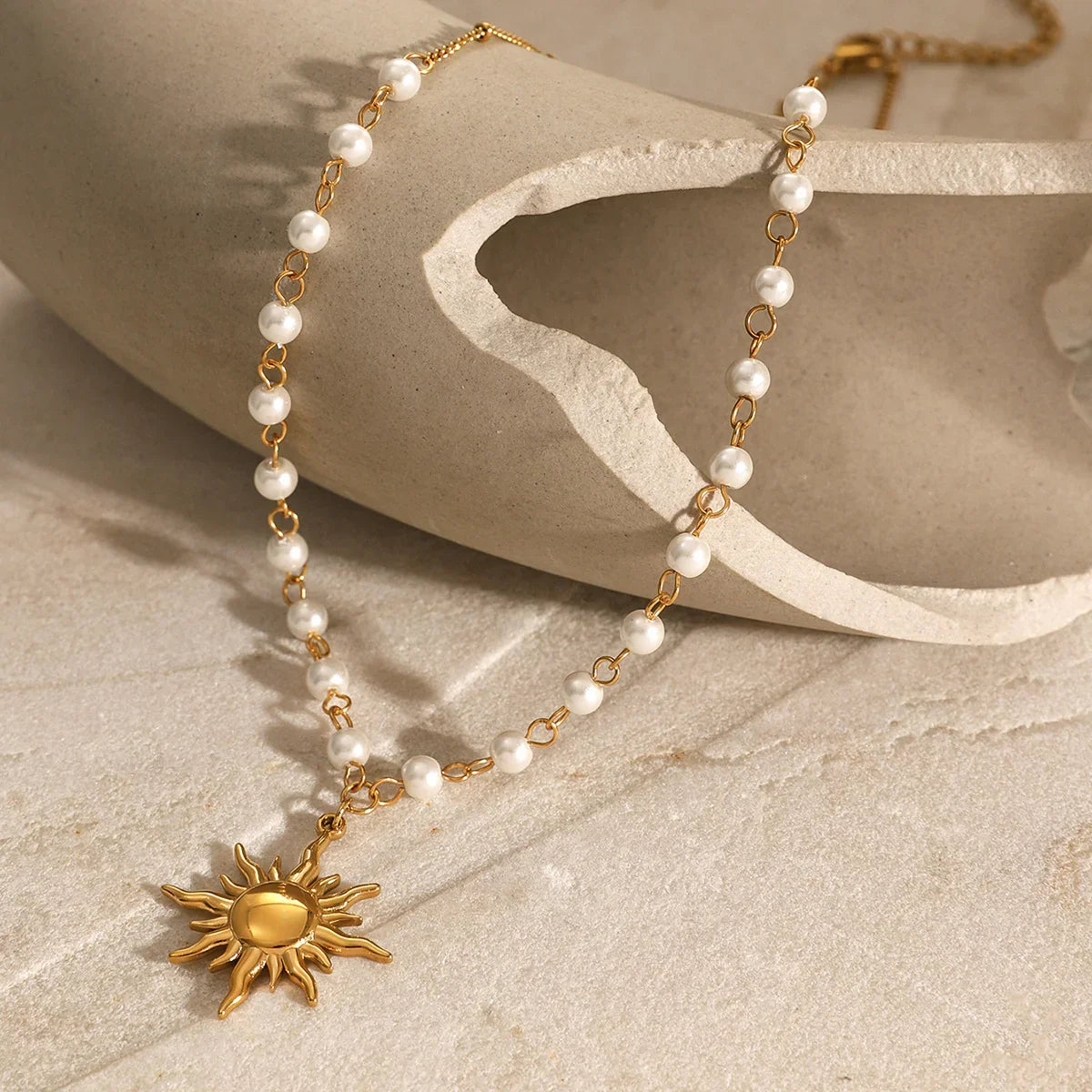 [GALE]Apollo Sun Pearl Necklace
