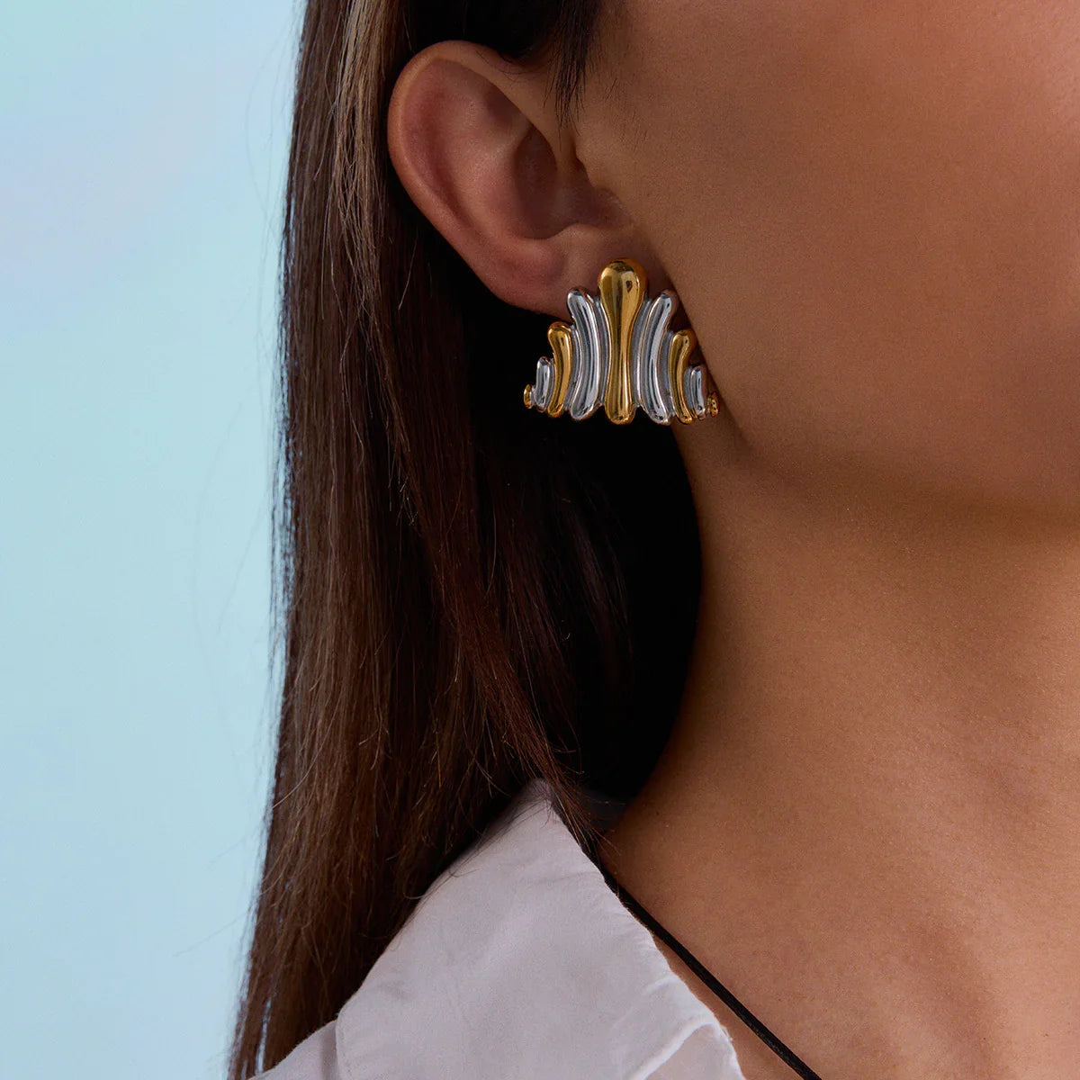 [GALE]Nora Ripple Gold Earrings