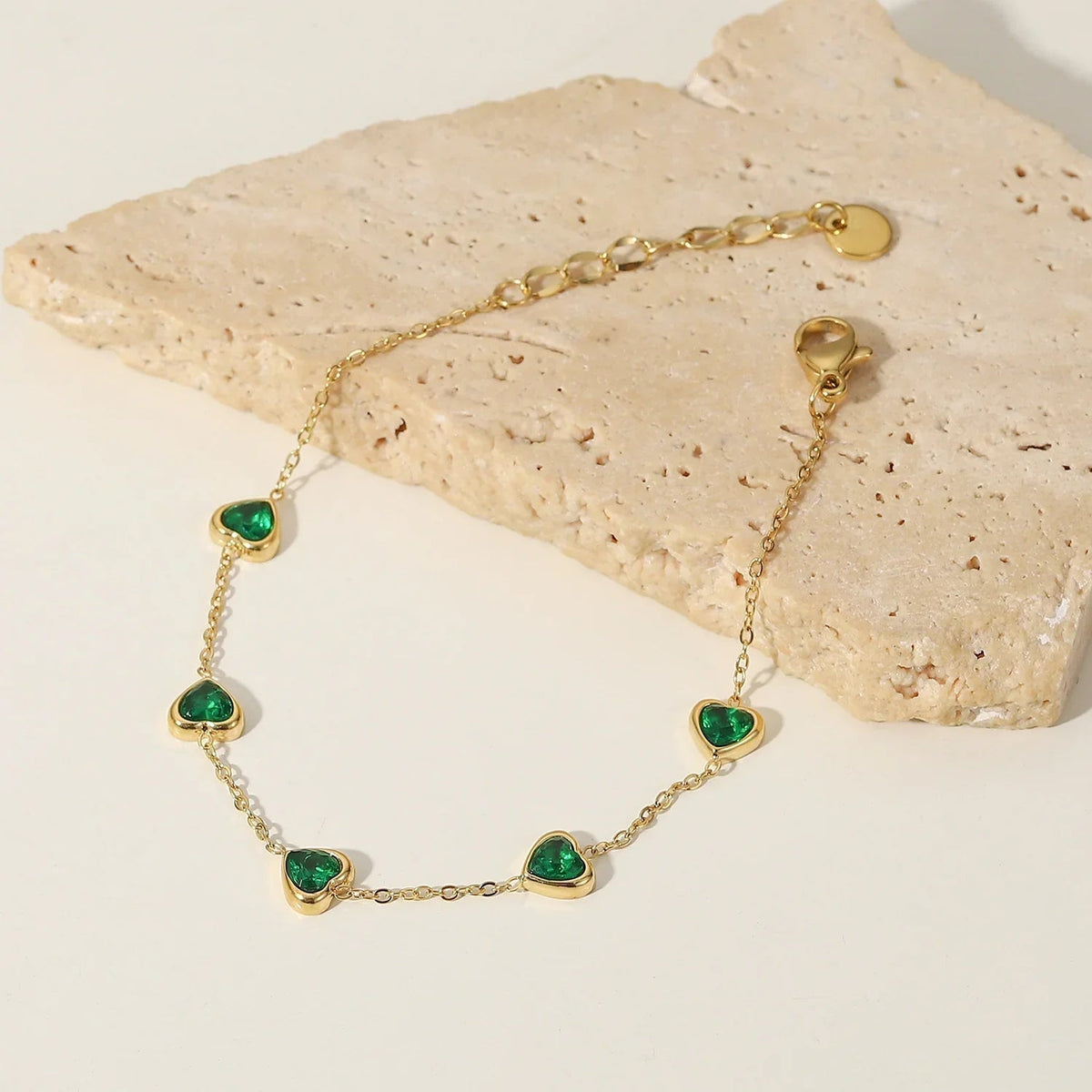 [GALE]Francia Green Heart Bracelet