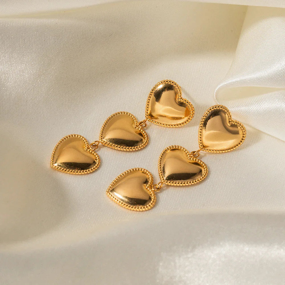 [GALE]Aimee Gold Heart Earrings