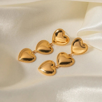[GALE]Aimee Gold Heart Earrings