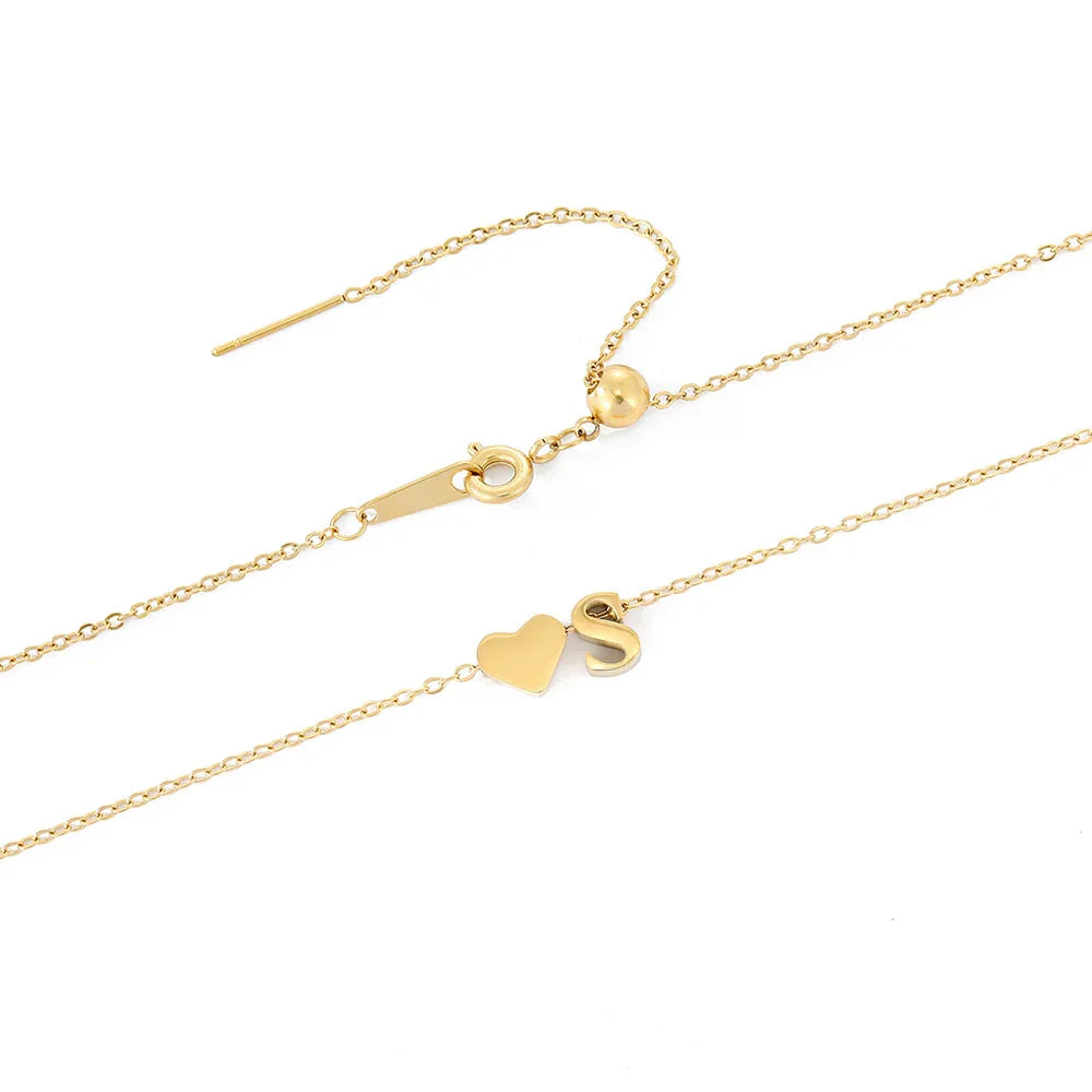 [GALE]Ria Initial Letter Gold Necklace