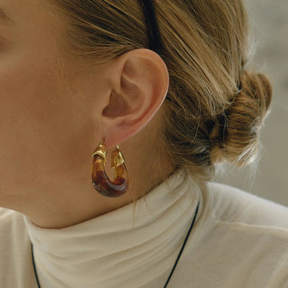 [GALE]Leighton Chunky Enamel Hoops