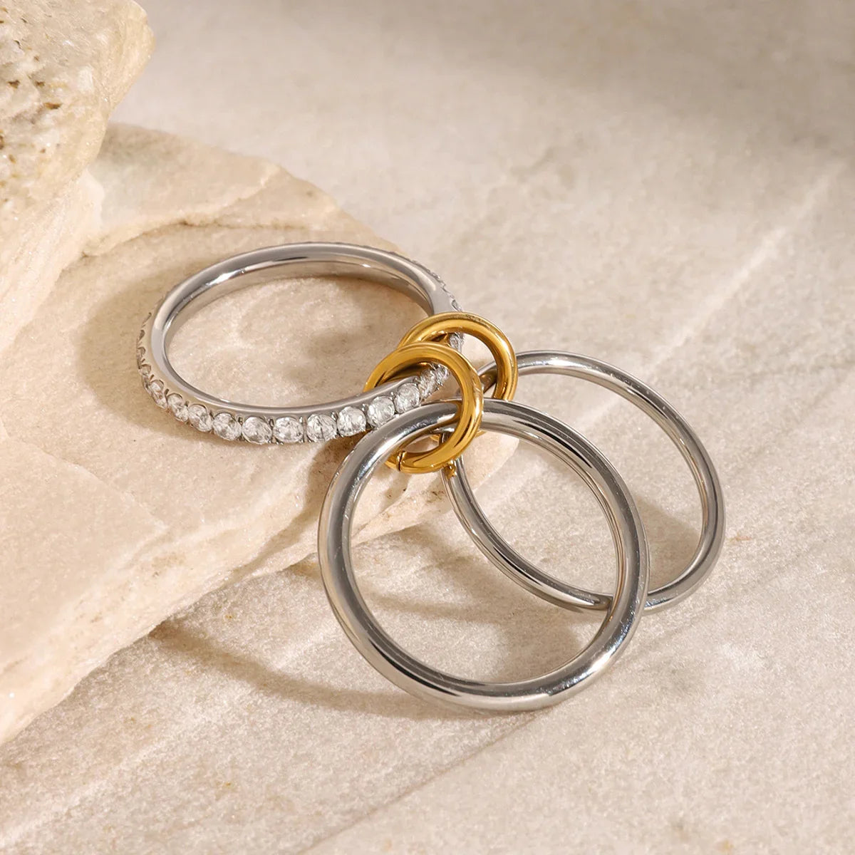 [GALE]Desiree Stacked Diamond Ring