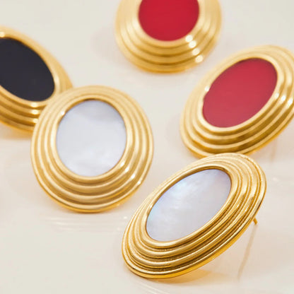 [GALE]Ruthie Gold Enamel Earrings