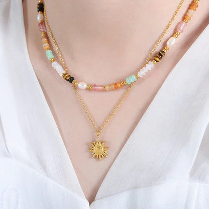 [GALE]Eliora Gold Sun Necklace