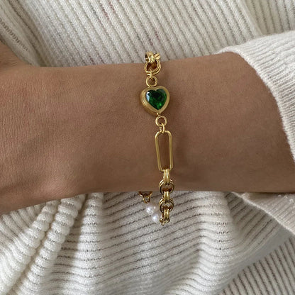 [GALE]Maddison Pearl Chain Gold Bracelet