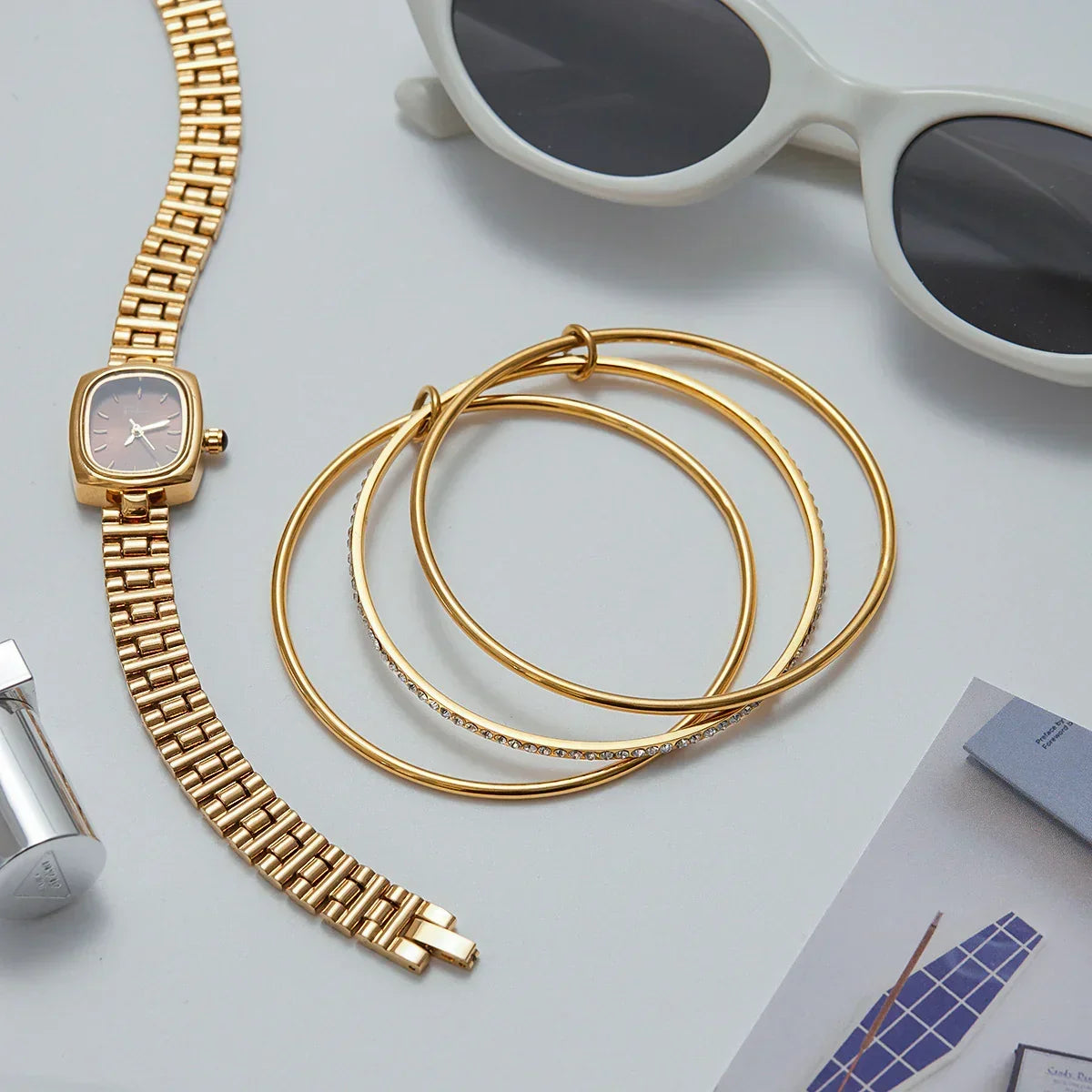 [GALE]Quinley Stacked Diamond Bracelet