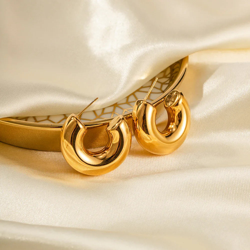 [GALE]Natalia Chunky Gold Hoops